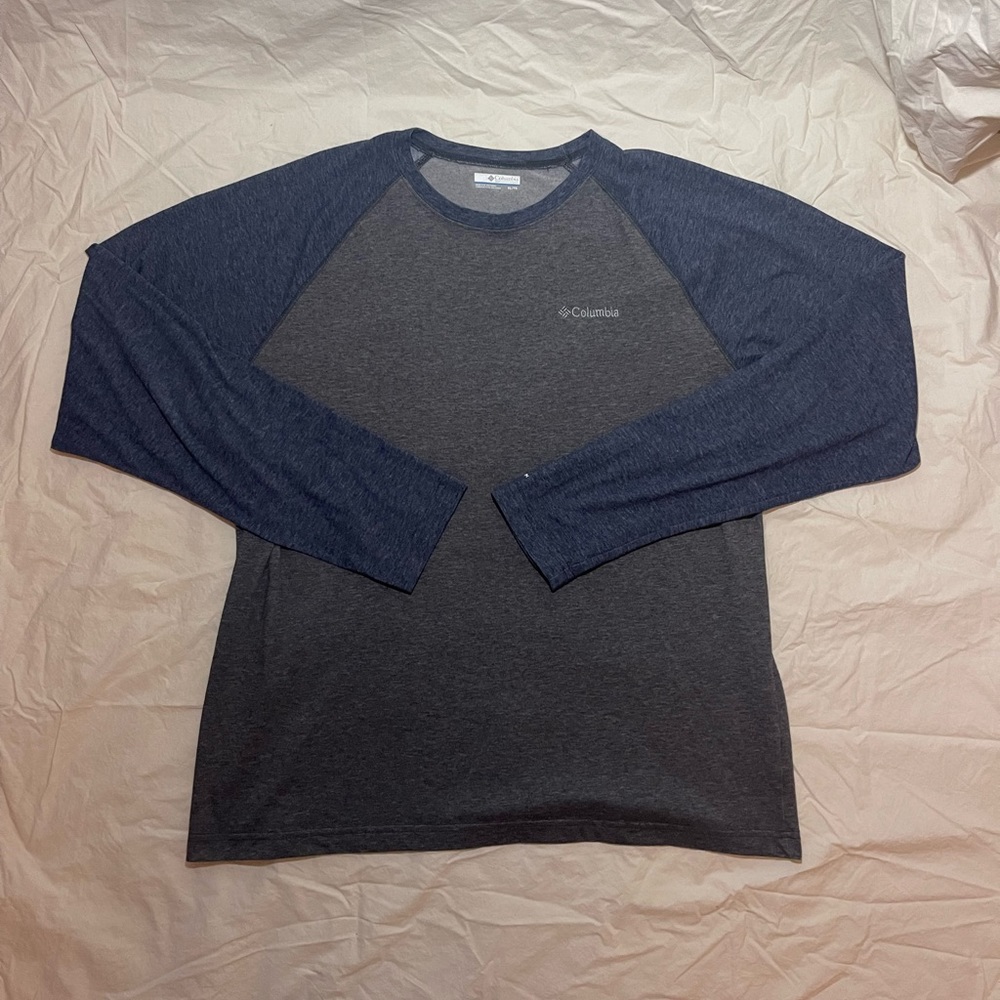 Columbia Men’s Long Sleeve Raglan Tee - Blue/Gray